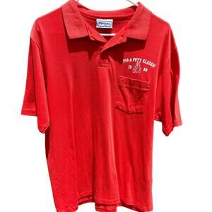 Vintage Pig & Putt Classic 1989 Hanes Made in USA Red Polo Size XL